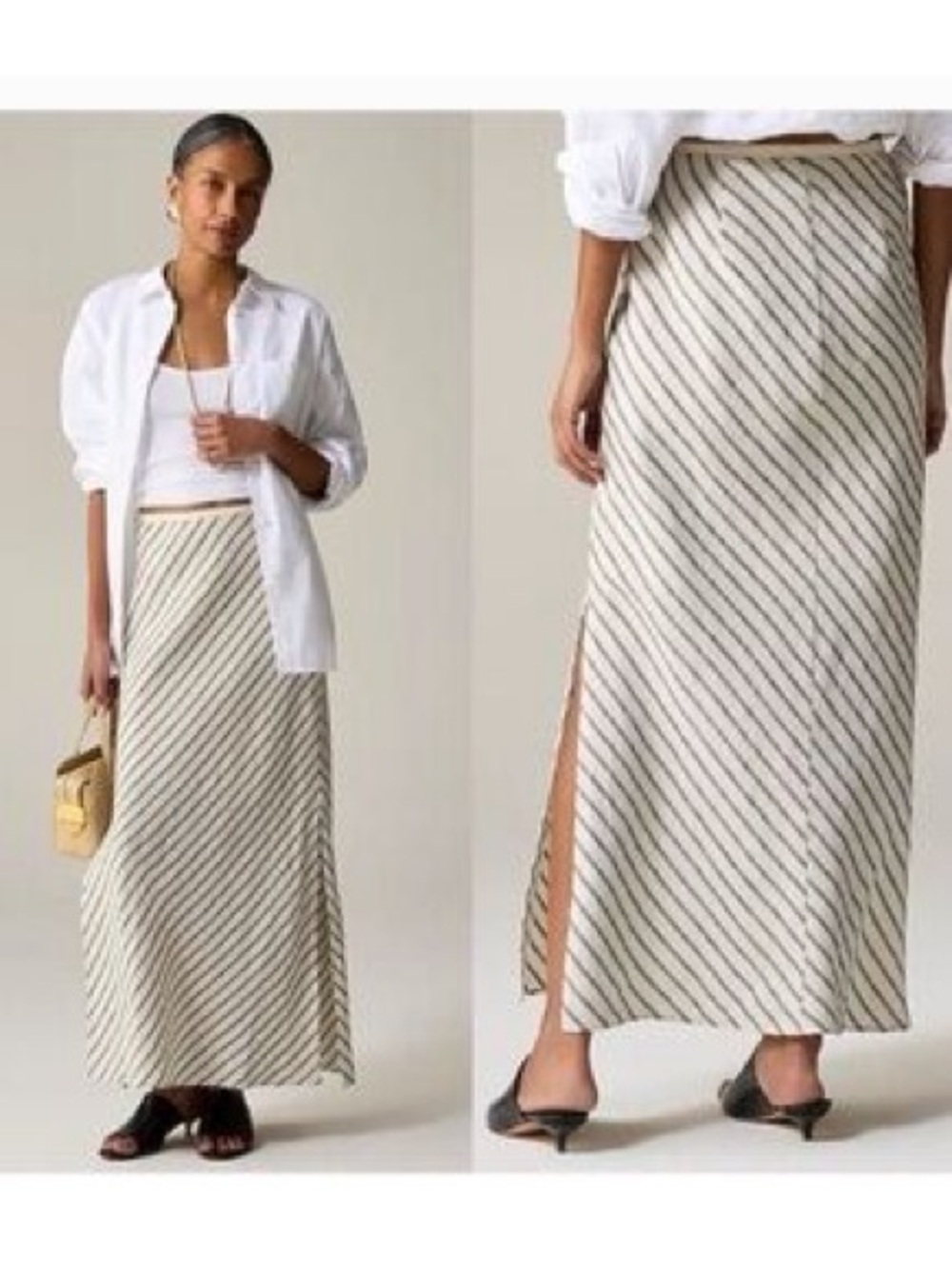 J Crew New Gwyneth Slip Skirt in Linen Size s